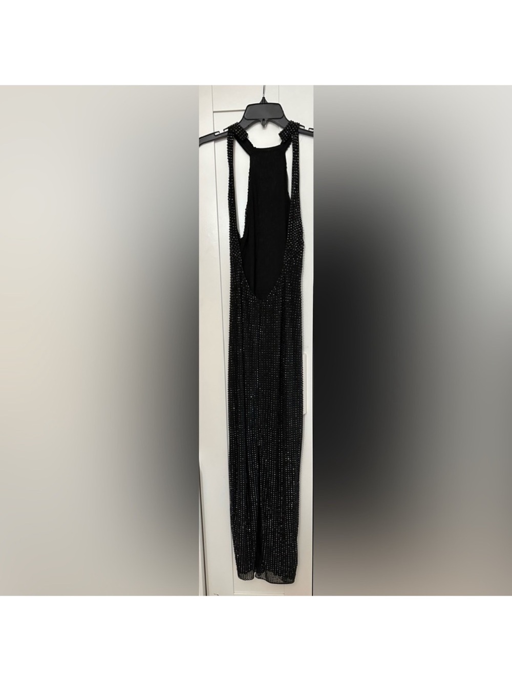 Oh Polly Black Sequin Backless Maxi Dress